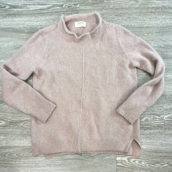Amore Pink Angora Rabbit Hair Soft Sweater Relaxed fit Mock neck sz M - Picture 1 of 6